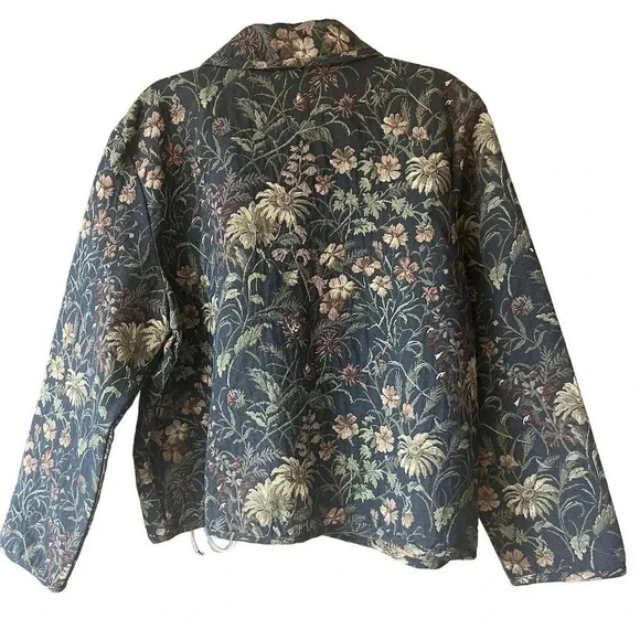 Coldwater Creek Women's XL Floral Tapestry Jacket Multicolor Vintage - Picture 6 of 11